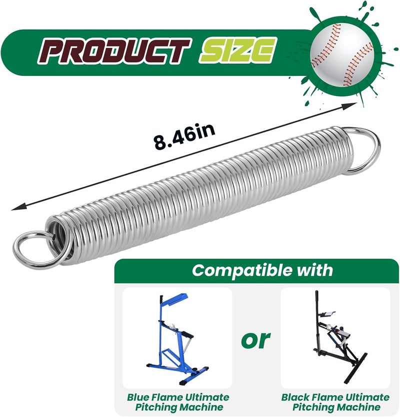 ETZ Store Power Spring Replacement Fit for Blue Flame Ultimate Pitching Machine (UPM 45 Spring) Baseball Softball Pitching Machine Springs Replacement Part (Length 8.46 in) - Image 2